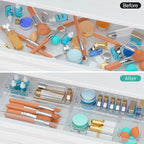 WOWBOX 6 Pack Clear Drawer Organizer Set, Acrylic Drawer Storage Trays - Image 4