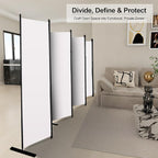 MAYOLIAH 8-Panel White Room Divider 6ft Tall Folding Privacy Screen Portable - Image 6