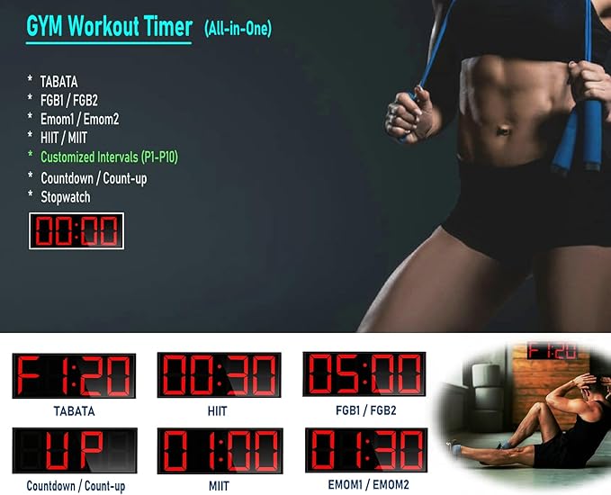 ETEBRG 17.3'' Huge Digital Wall Clock, Home Gym Interval Workout Timers - Image 5
