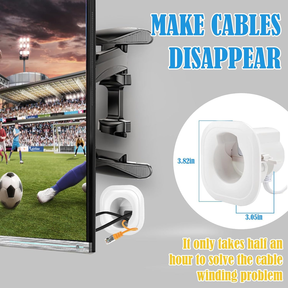in Wall Cable Management Kit for Wall Mounted TV, Professional TV Cord Hider ...