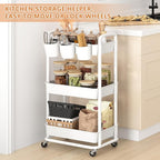 JIUYOTREE 3-Tier Plastic Rolling Storage Cart Utility Cart - Image 3