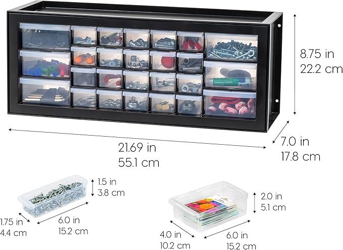 IRIS USA Plastic Storage Drawers, 26-Drawer - Image 3