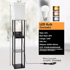 Floor Lamp with Shelves, RUNTOP LED Shelf Floor Lamp with Wireless Charger & 2 - Image 5