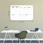 Glass Colorful Weekly Dry Erase Calendar Whiteboard - Image 2