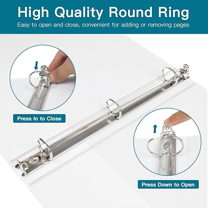3 Ring Binder, LAYZZ 12 Pack 1 Inch Binders 3 Ring - Image 4