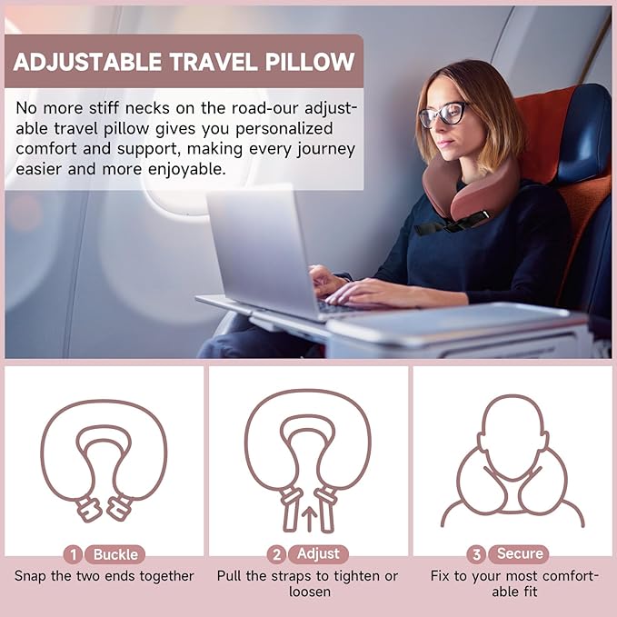 SPRFUFLY Super Soft Travel Pillow, 100% Memory Airplane Pillow - Image 7