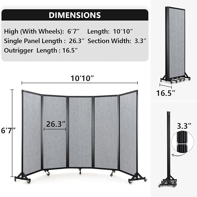 Strongbird Room Partition, Folding Privacy Divider, Office Partition Dividers - Image 3