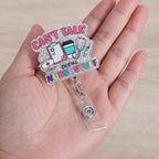 Can't Talk Doing Nurse Stuff Funny Nurses Badge Reel, Retractable ID Card Badge - Image 2