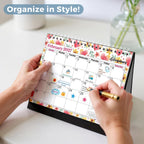 CRANBURY 2026-2027 Small Desk Calendar 8x6, Standing Flip Calendar | Compact 8x6 desktop calendar features monthly layouts with large writing blocks for schedules and reminders.
