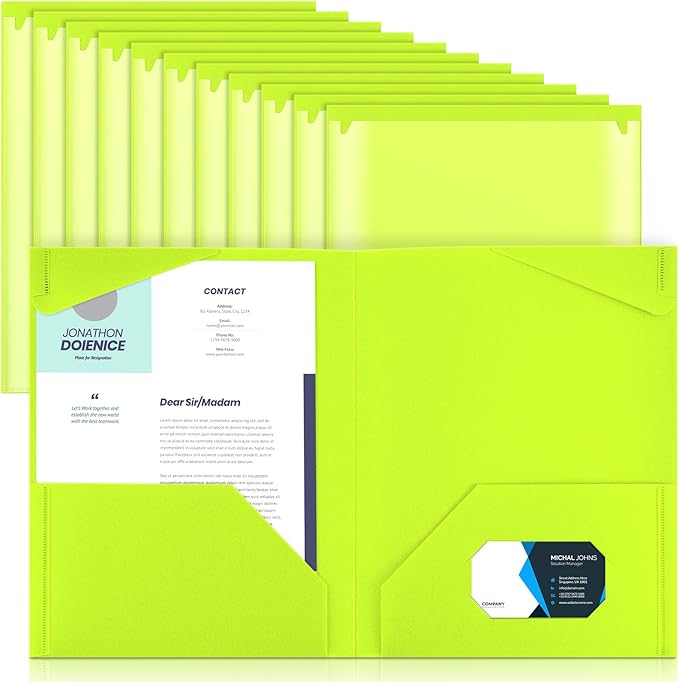 Henoyso 18 Pcs Plastic Folders by Henoyso