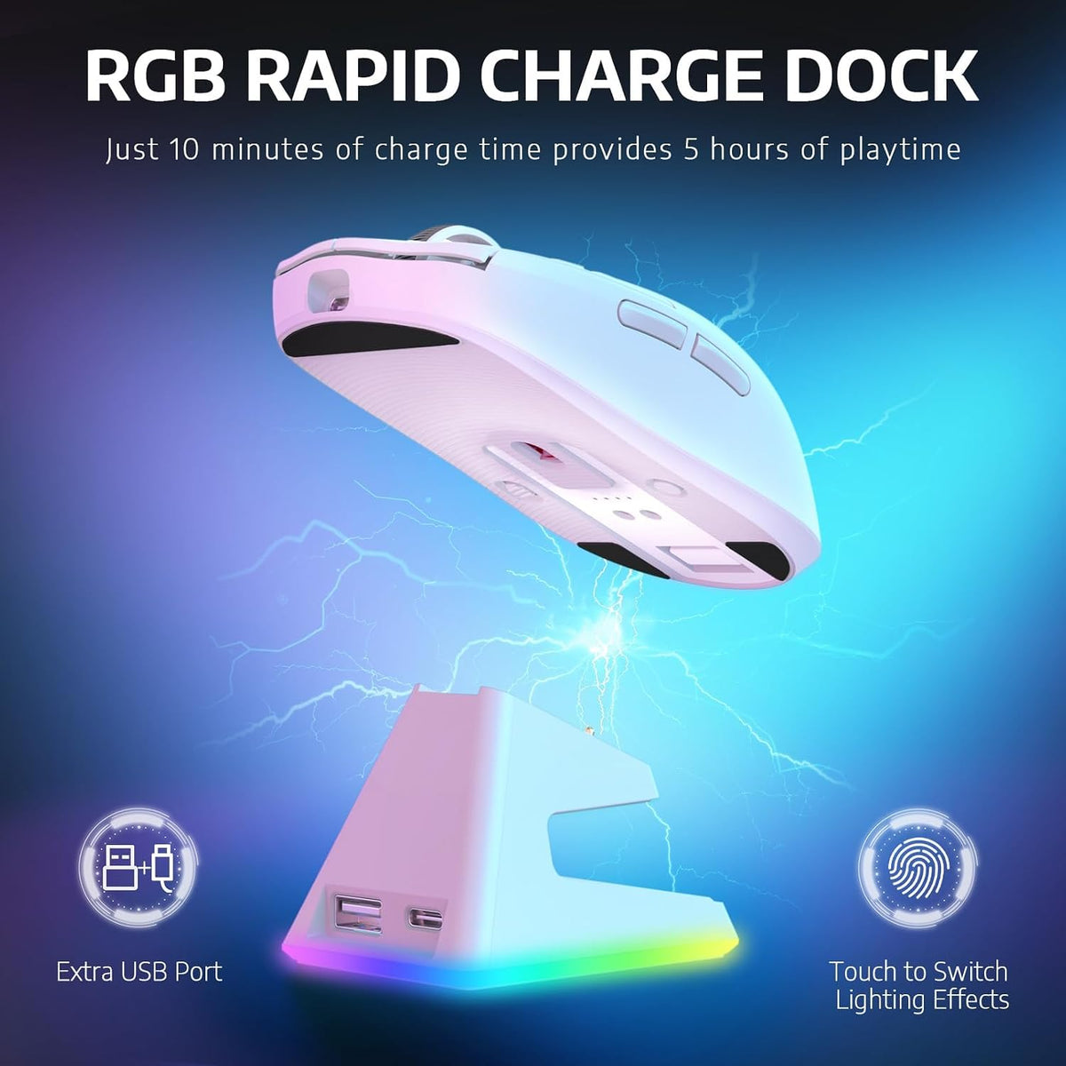 MAMBASNAKE Attack Shark X6 Wireless Gaming Mouse,RGB Magnetic Charging Dock,X...