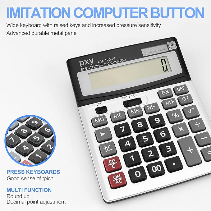 Desk Calculator 12 Digit Extra Large LCD Display, Touch Comfortable - Image 5