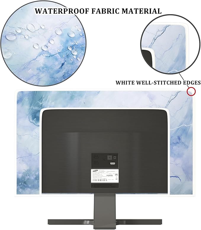 Baocicco Fashion Haze Blue Marble Screen TV Cover Cover 50, 52 Inch Waterproof - Image 3