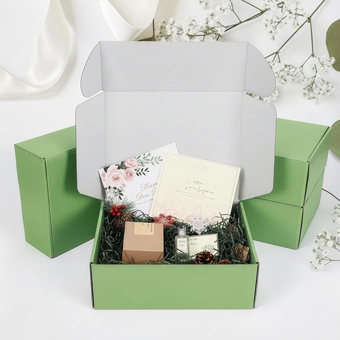PHAREGE 12x9x4 inch Gift Shipping Boxes Bulk 6 Pack Green, Tab Lock Tuck Top - Image 3