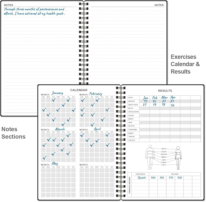 Fitness Journal for Women & Men, A5 Workout Journal/Planner Daily Exercise Log - Image 5