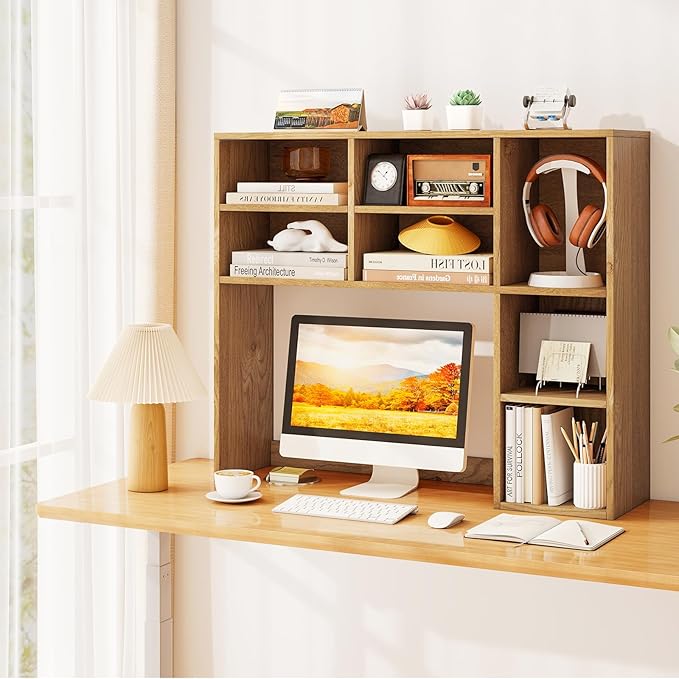 Tangkula Desktop Bookshelf, 3-Tier Desk Display Rack Organizer - Image 2