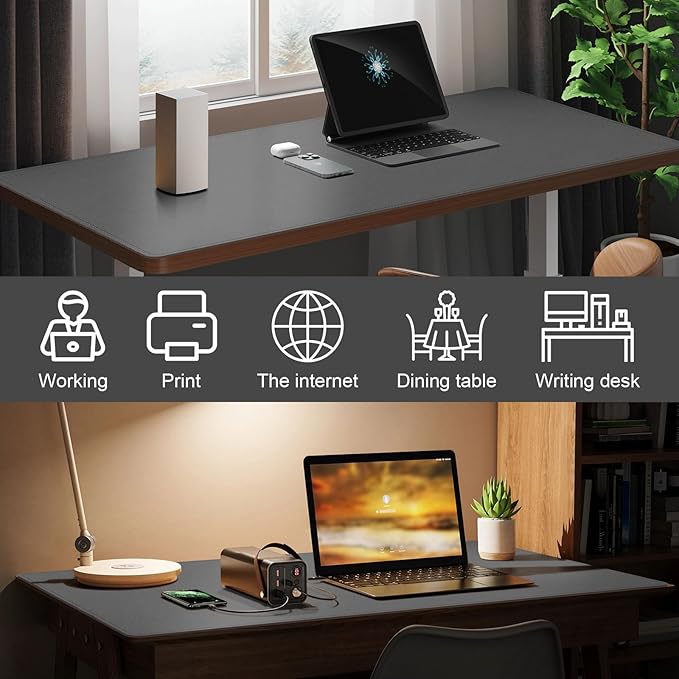 DAWNTREES Desk Mat Protector, PU Leather Desk Pad, Non Slip, Large Mouse Pad - Image 3