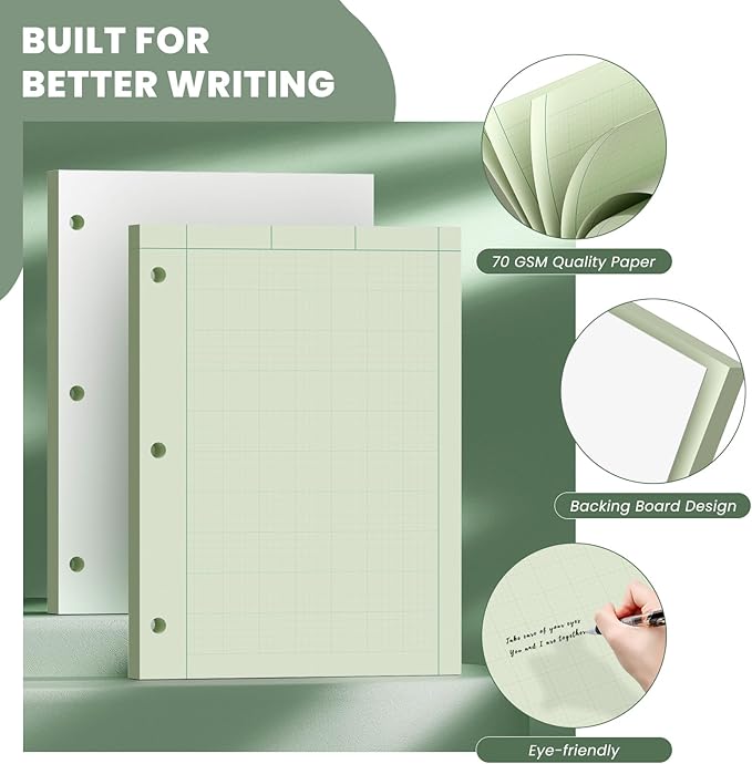 Engineering Paper 8.5 x 11, 100 Sheets Top Glue Binding Engineering Notebook - Image 3