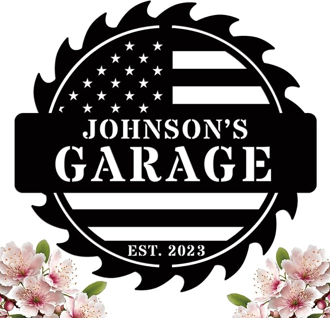 Custom American Flag Garage Sign, Metal Workshop Sign, Dad Shop, Garage Sign - Image 2