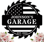 Custom American Flag Garage Sign, Metal Workshop Sign, Dad Shop, Garage Sign - Image 2