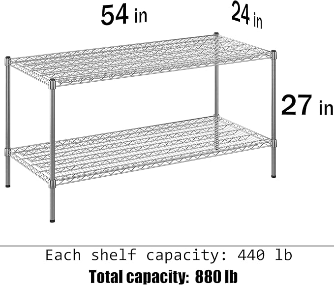 Regal Altair 24" Deep x 54" Wide x 27" Height Wire Shelving Kit | 2-Tier | NSF - Image 3