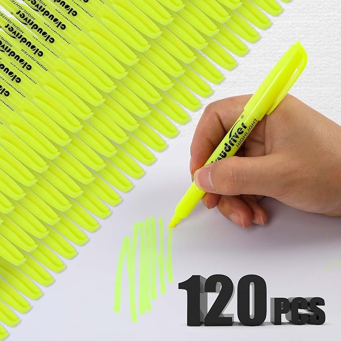 cloudriver Yellow Highlighters, Bulk Pack Of 120, Bright Color Highlighter - Image 3
