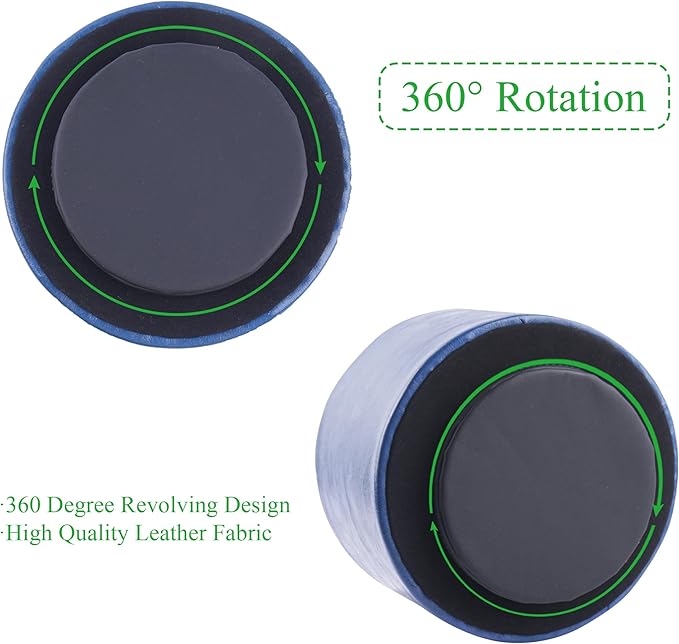 Hennaja Round Leather Art Supply Organizer, Remote Control Holder, 360 Degree - Image 4