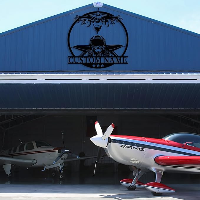 Personalized Metal Airplane Wall Art, Airplane Name Sign, Customized Pilot Name - Image 5