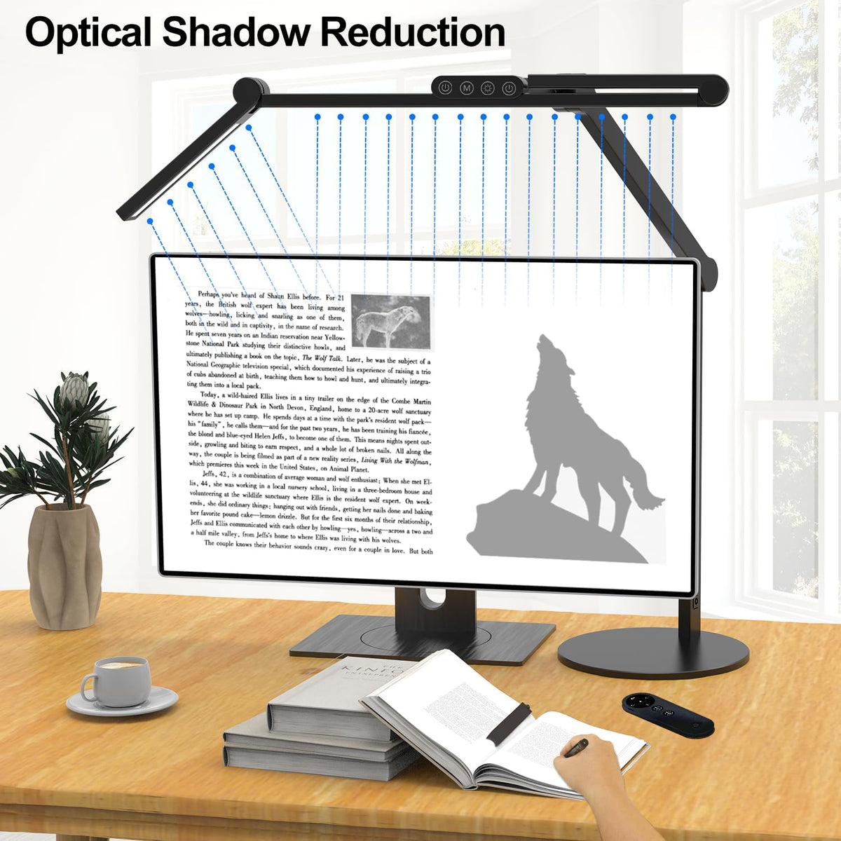 Micomlan Architect Desk Lamp with Remote Control, Adjustable Led Desk Light f...
