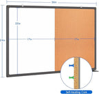 Magnetic White Board and Cork Board Combo, 36 X 24 inches Whiteboard Bulletin - Image 5