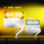 ARES WING Ultrawide Monitor Arms White - Image 3