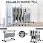 Conference Table, Folding Office Conference Room Tables On Wheels, Flip Top - Image 8