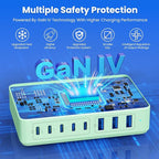 USB C Charger 300W USB C Charger Block 8-Ports GaN IV Fast Charging Station - Image 4