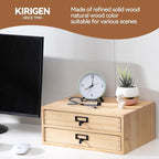 Kirigen Natural Wood Desktop Storage Cabinet -Shallow Type Drawers - Image 7