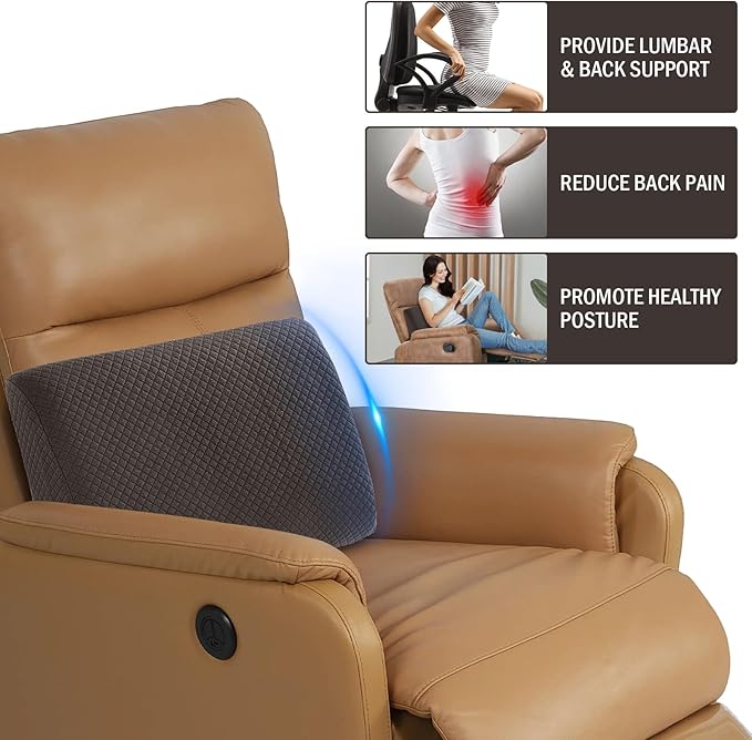 HOMBYS Lumbar Support Pillow for Recliner Chair, Memory Foam Back Support - Image 5