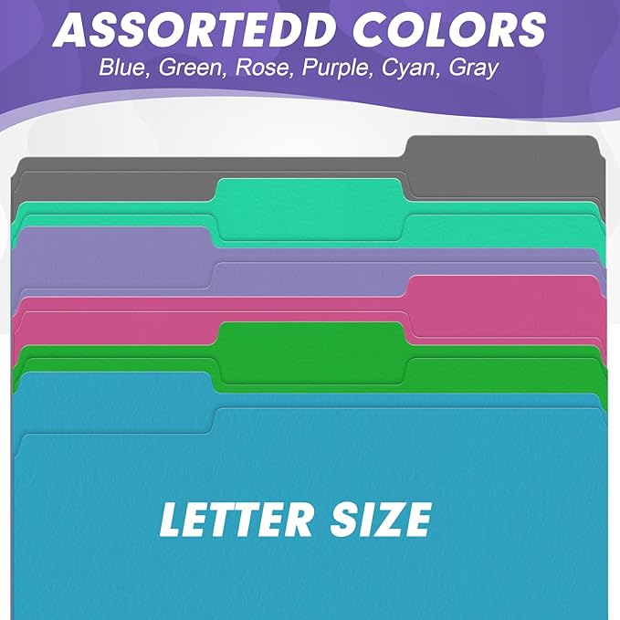 File Folder, HERKKA 120 Pack 1/3 Cut Tab File Folders, Letter Size, Colored - Image 5