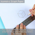 2 Pack 100 Sheets 11" x 17" Isometric Graph Paper Pad Landscape - Image 3