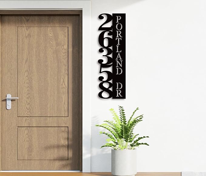Custom Metal House Number Sign, Personalized House Number Sign, Vertical - Image 4