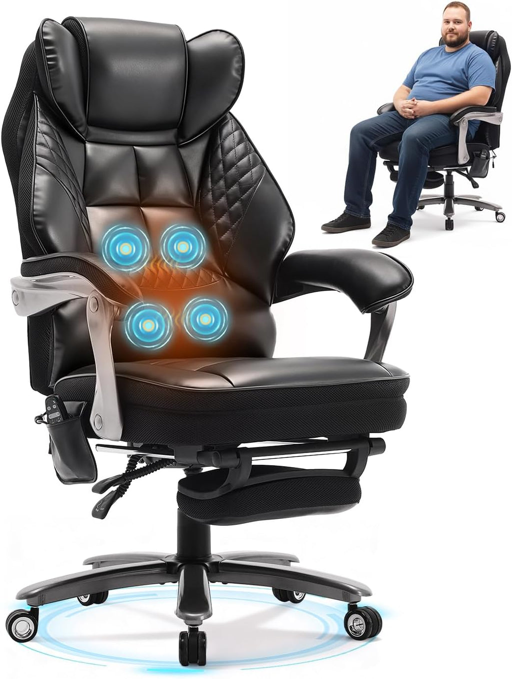 colamy big and tall massage & heat office, main product view