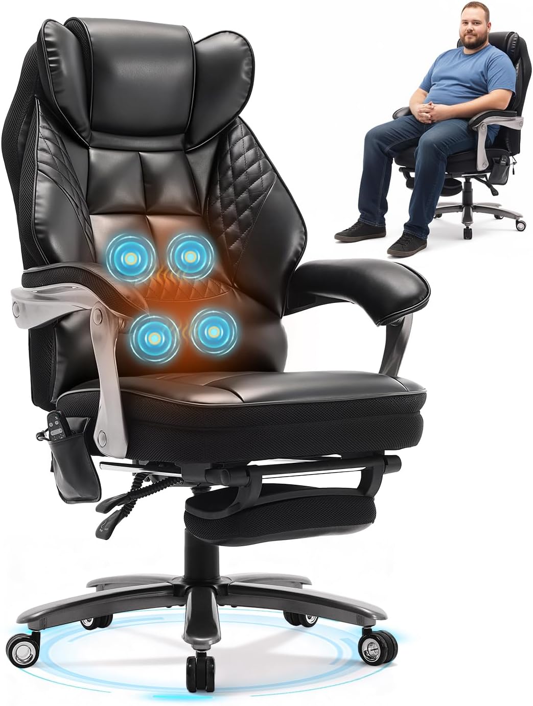 colamy big and tall massage & heat office, main product view
