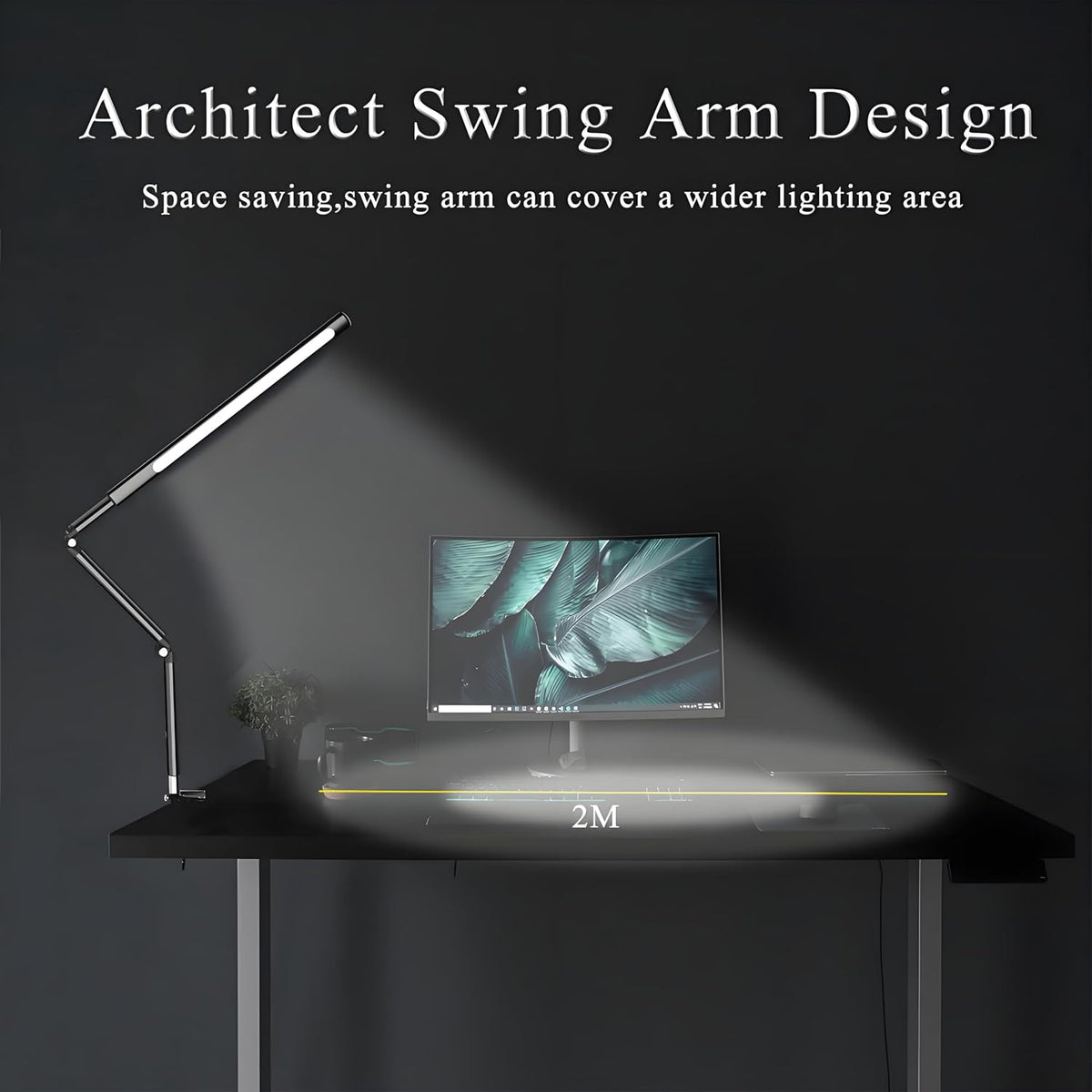 Aluminum LED Desk Lamp with Super Long Arm, Adjustable Nails Light for Desk, ...