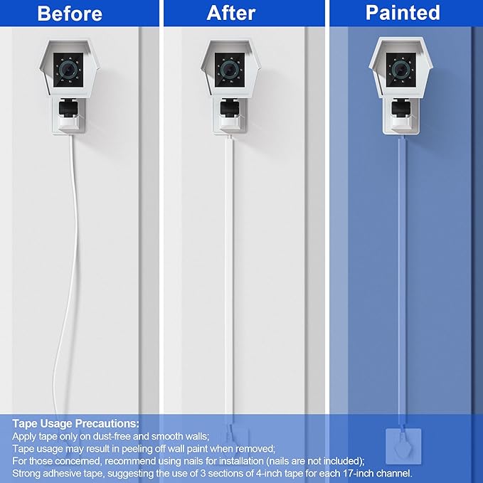 Cord Hider Wall for One Cord, 136in Wire Covers Wall, Easy Install Cable Cover - Image 5
