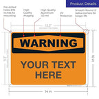 Custom Warning Sign, OSHA Sign, 10x14 Inches, Rust Free .040 Aluminum, Fade - Image 3
