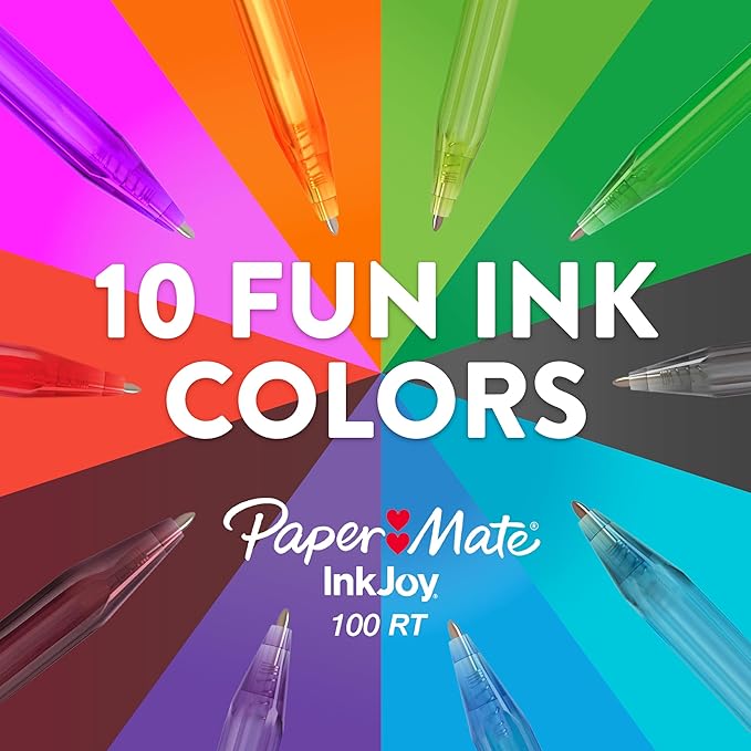 Paper Mate InkJoy 100RT Retractable Ballpoint Pens, Medium Point, Colorful - Image 4