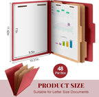Skyygemm 48 Pcs Classification Folders Letter Size, 2 Divider Pressboard File - Image 2