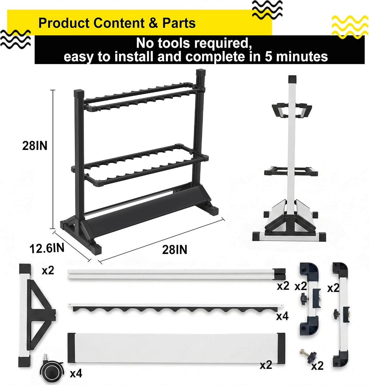 24-rod aluminum fishing rod holder, fishing pole holders shown in use