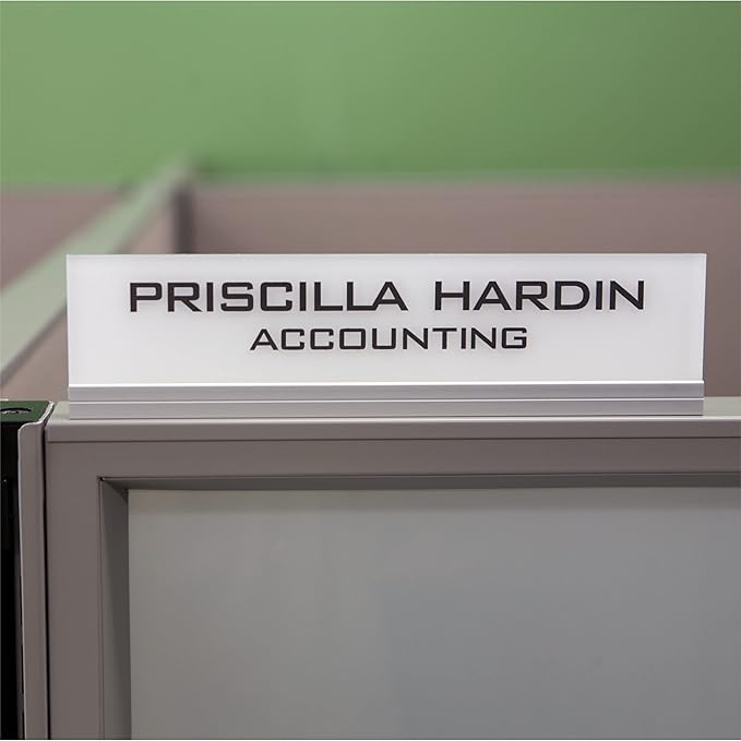Printex Design - Personalized Office CUBICLE Name Plate & Sign. Modern Aluminum - Image 3