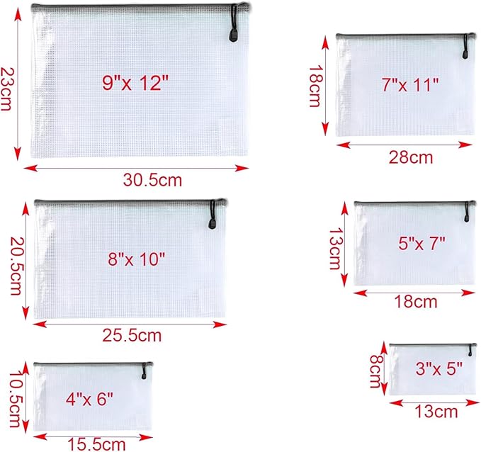 Oaimyy-4 * 6 inchs-18 Pcs-Plastic Mesh Zipper Pouch Document Folders Bag Zip - Image 3