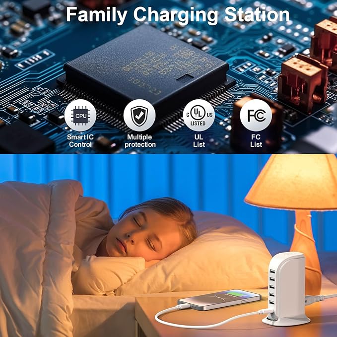 Charging Station for Multiple Devices Upoy, USB C Charger Block Fast Charging - Image 7