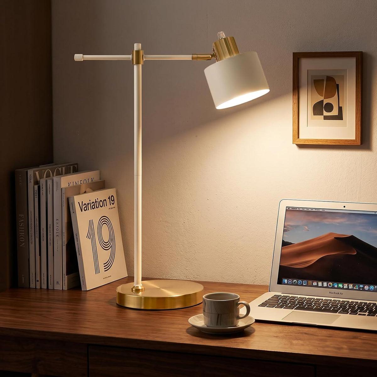 oyears 22.2" modern desk lamp, metal table lamp on a desk or shelf